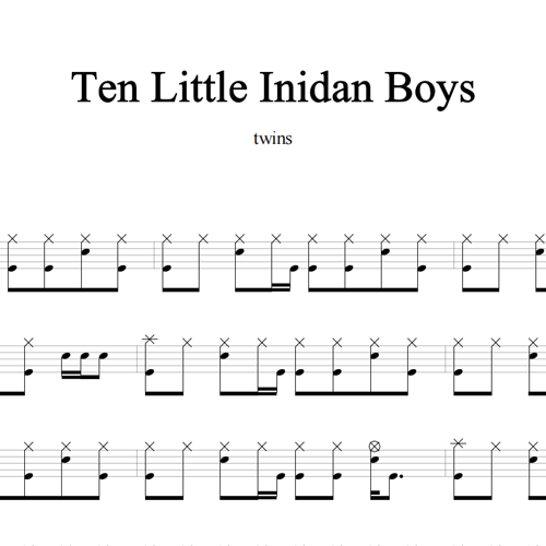 鼓谱*twins_Ten Little Inidan Boys.asp